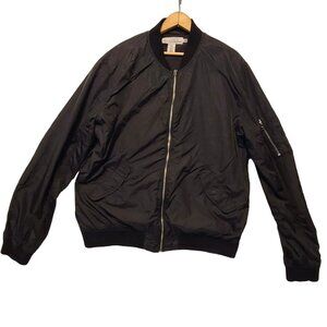 H&M L.O.G.G. Black Bomber Zipper Jacket XL Nylon  Polyester HM LOGG